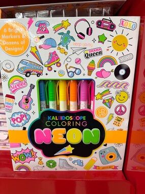Kaleidoscope Coloring Neon Marker Set - Bright Neon Colors